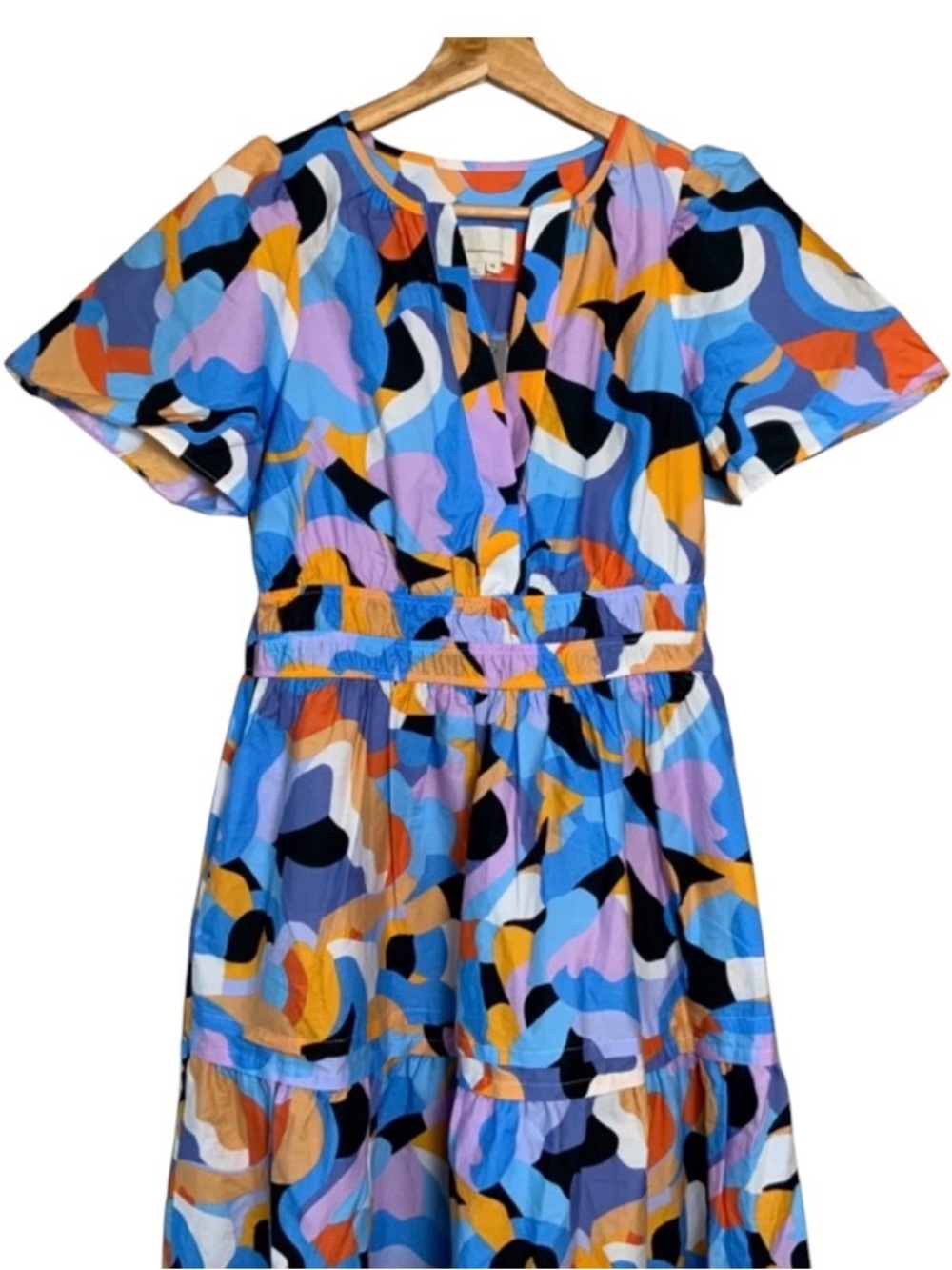 ANTHROPOLOGIE The Somerset Maxi Dress Blue Orange Abstract Size XS - Picture 5 of 8